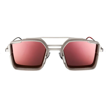 Silver Matte Frame - Rose Gold Mirror Lenses Luigi Sunglasses