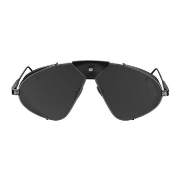 Gun Metal Frame + Black Lenses + Black Leather Luis Fonsi Sunglasses