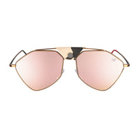 Antique Frame - Rose Gold Mirror Lenses - Camouflage Leather Letec Sunglasses