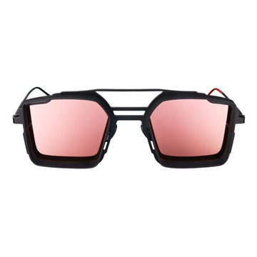 Black Matte Frame - Rose Gold Mirror Lenses Luigi Sunglasses