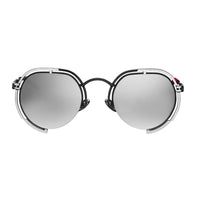 Black and Silver Frame - Silver Mirror Panache Sunglasses