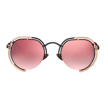 Black and Rose Gold Frame - Rose Mirror Panache Sunglasses