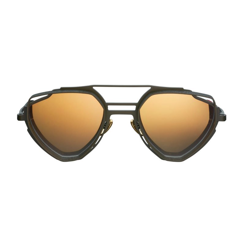 Matte Military Dark Green Gold Lens Enzo Sunglasses