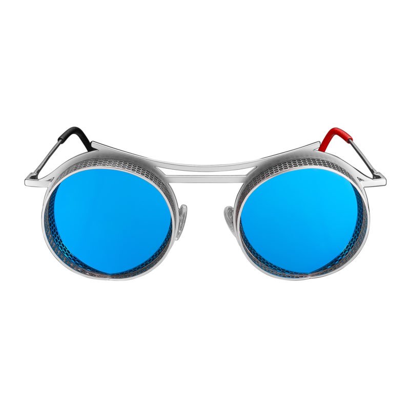 Antique Silver Frame - Blue Mirror Onix Sunglasses