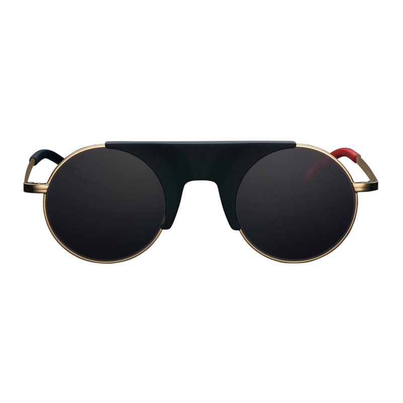 Matte Black Wood-Patterned Center Piece - Black Color Lenses Rubi Sunglasses