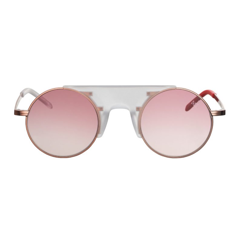 18K Rose Gold Plated/ Clear Matte Organic Acetate - Rose Gold Lenses Rubi Sunglasses