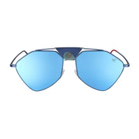 Matte Navy Blue - Blue Mirror Lenses - Camouflage Leather Letec Sunglasses