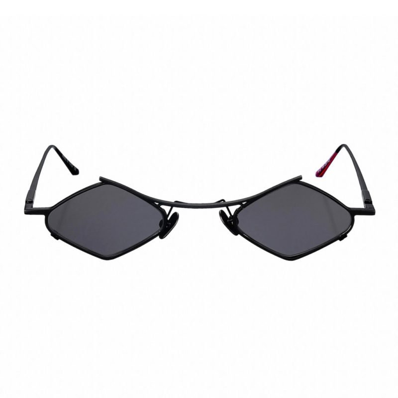Black Matte Stainless Steel Frame with Black Mirror Lenses Vini Sunglasses